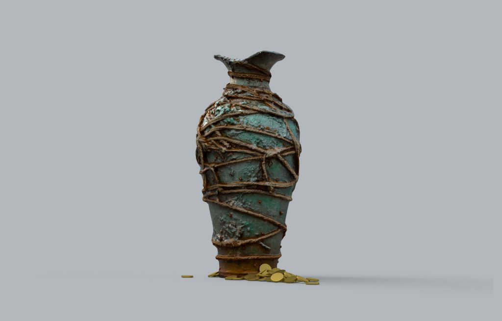 Store - 3D Model of Old Clay Pot with Rope - Photogrammetry - Featured Image