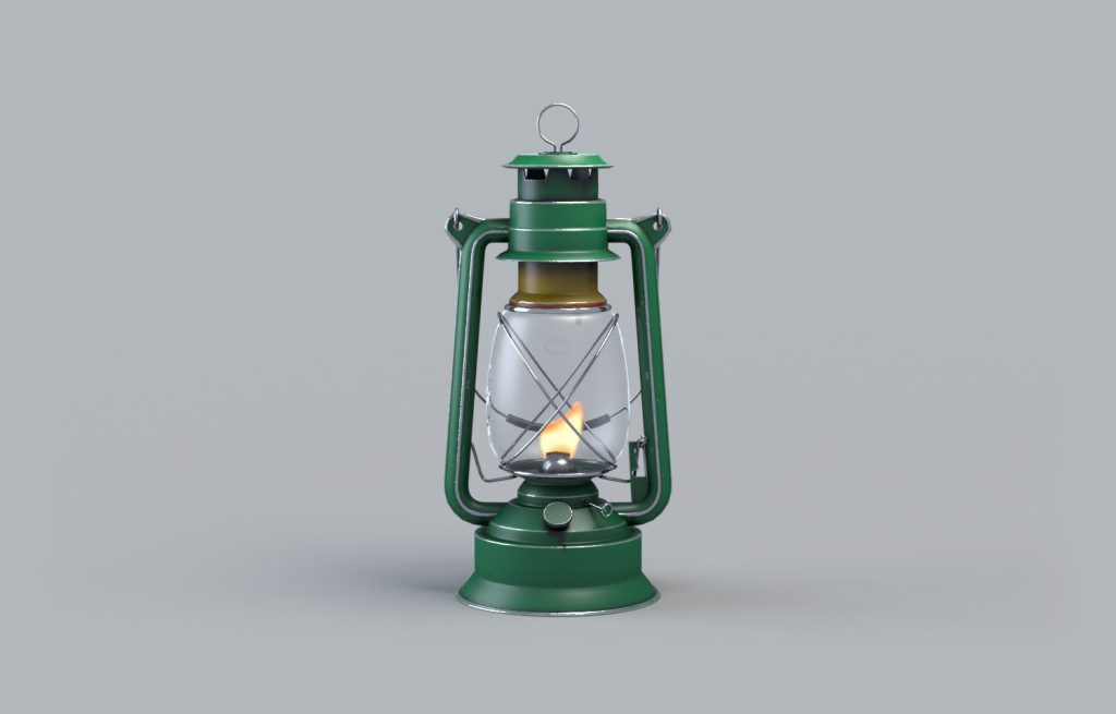 Store - 3D Model of Green Hurricane Lantern - Featured Image