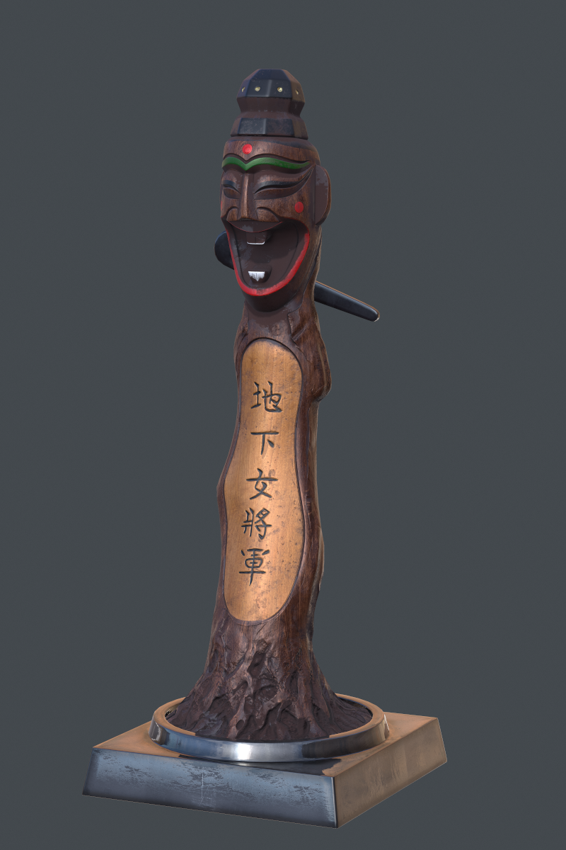 Store - 3D Model of Korean Totem Pole Jangseung - Full Shot View