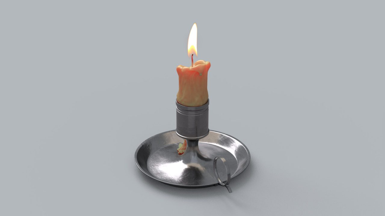 Store - 3D Model of a Candle and its holder - Top View