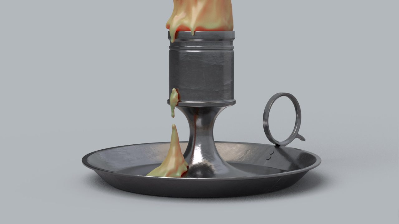 Store - 3D Model of a Candle and its holder - Closed View B
