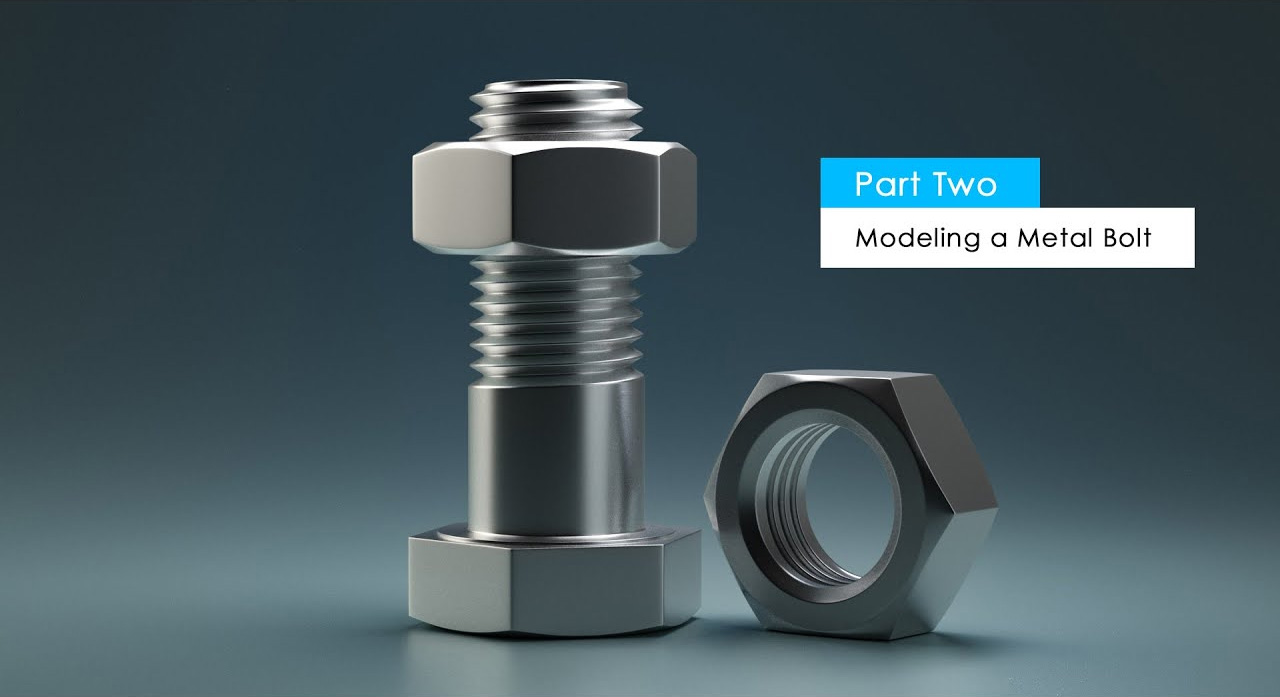Bolt Nut 3D Modeling - Youtube Video - Part Two