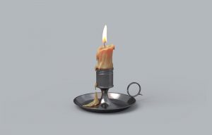 Store - 3D Model of a Candle and its holder - Featured Image