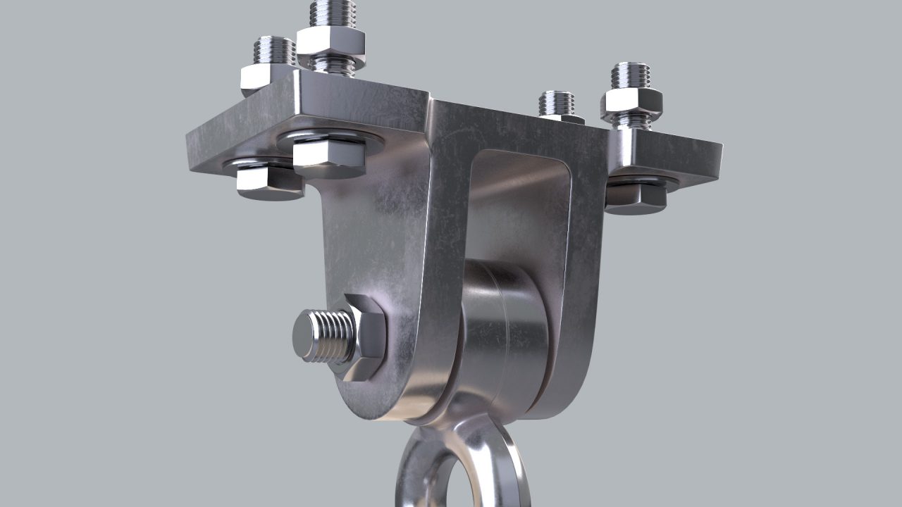 Store - 3D Model of a Swing Hanger - Close Low Angle View B