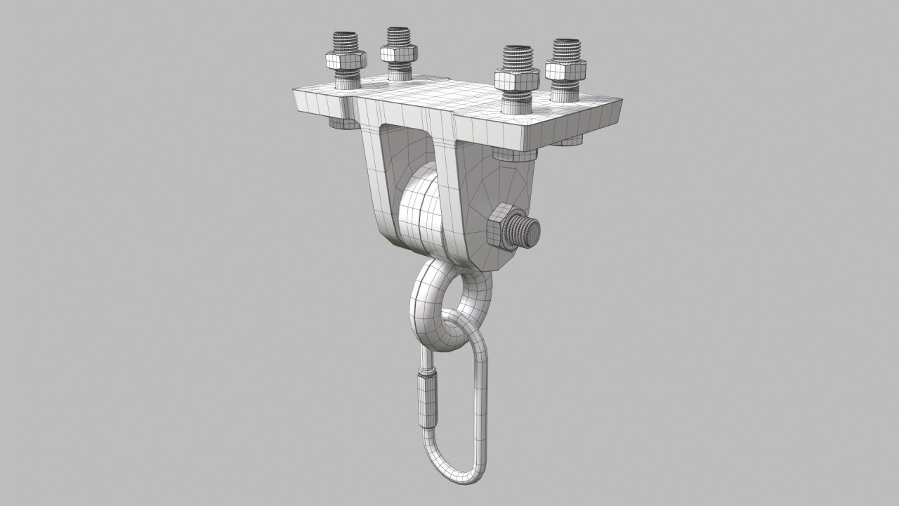 Store - 3D Model of a Swing Hanger - Wireframe High Angle View A
