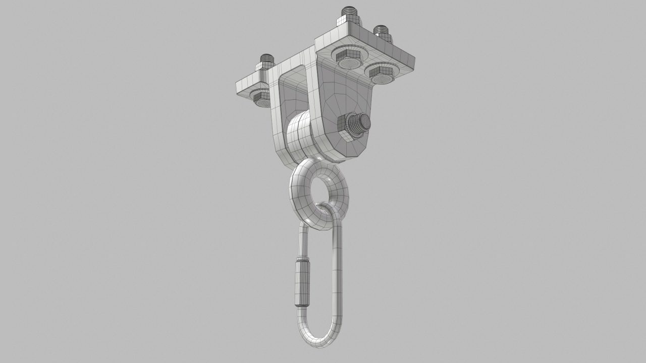Store - 3D Model of a Swing Hanger - Wireframe Low Angle View B
