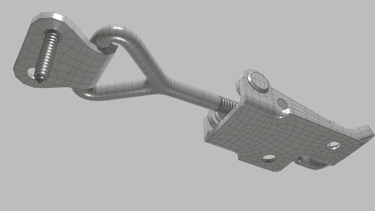 Store - 3D Model of a Pull-Action Latch Toggle Clamp - Wireframe Low Angle View