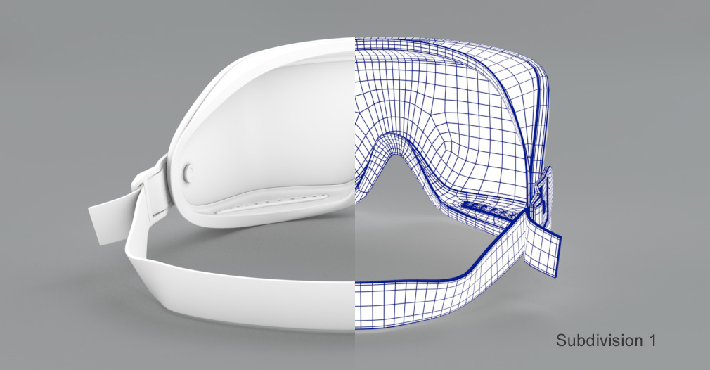 3D Modeling Safety Goggles - Wireframe and AO