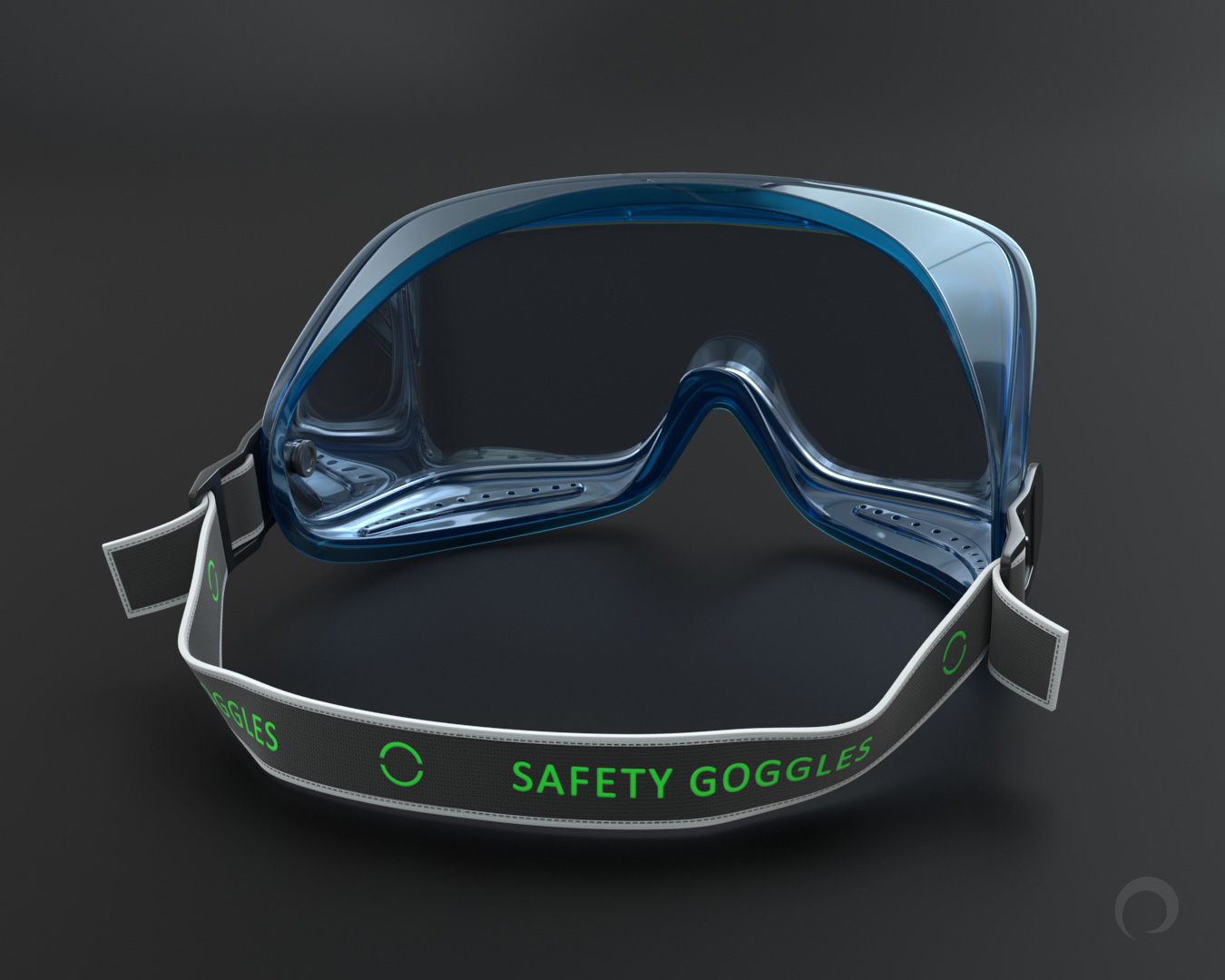 3D Modeling Safety Goggles - Back Side Render