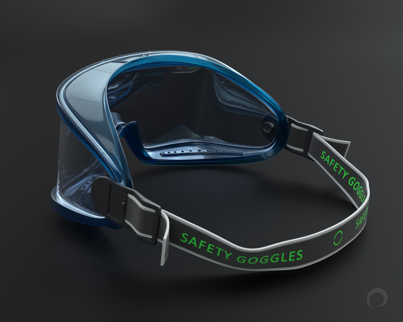 3D Modeling Safety Goggles - Left Side Render
