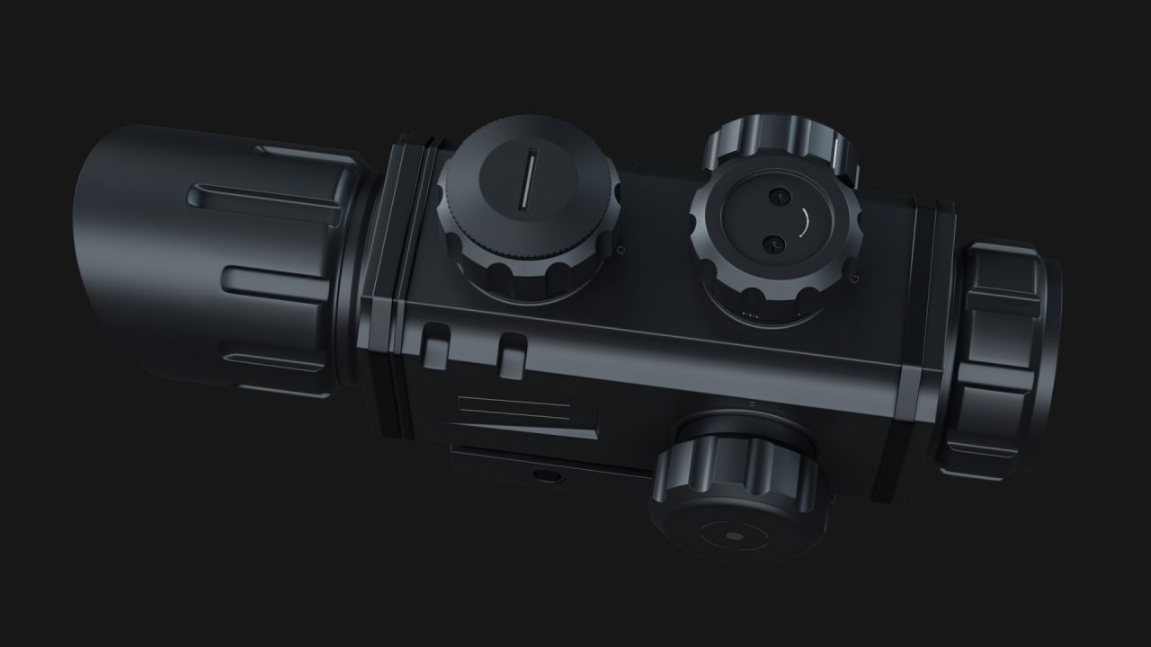 Store - 3D Model of a Rifle Scope - High Angle View
