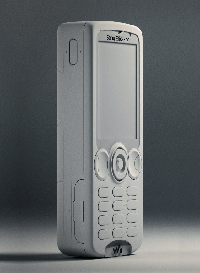 Portfolio - 3D Modeling of Cell Phone - Front Side White Material Rendering