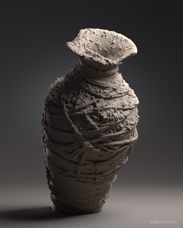 Photogrammetry - Clay Pot with Rope B