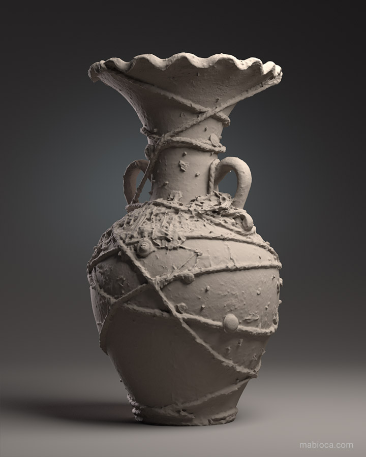Photogrammetry - Clay Pot with Rope and Coin A