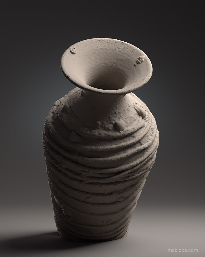 Photogrammetry - Clay Pot with Rope and Seashell B