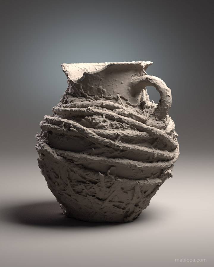 Photogrammetry - Clay Jar with Rope A