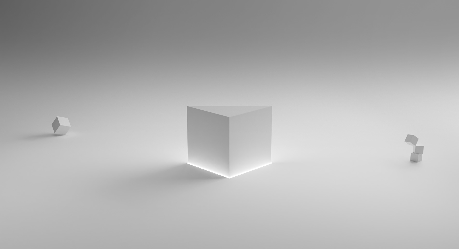 3D Cubes Rendering - Black and White