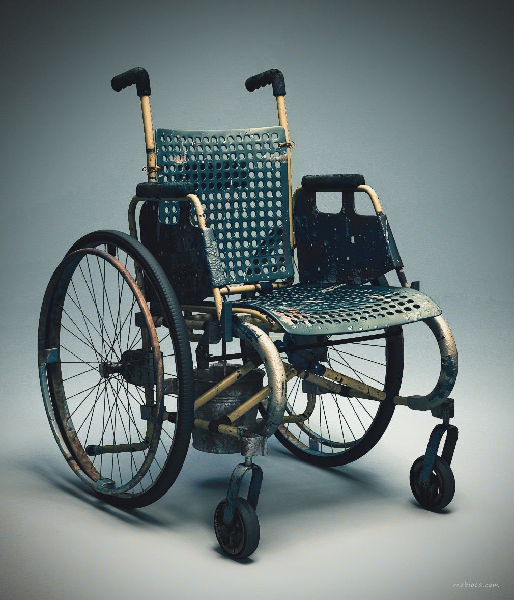 Portfolio - 3D Modeling of a Fantasy Wheelchair - Studio Lighting in Mental Ray